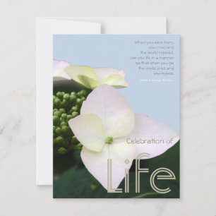 Celebration of life with Inspirational Quote 8 Invitation