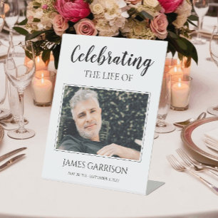Celebration Of Life with Photo Memorial Pedestal Sign
