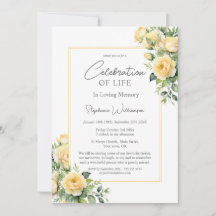 Celebration of Life Yellow Roses