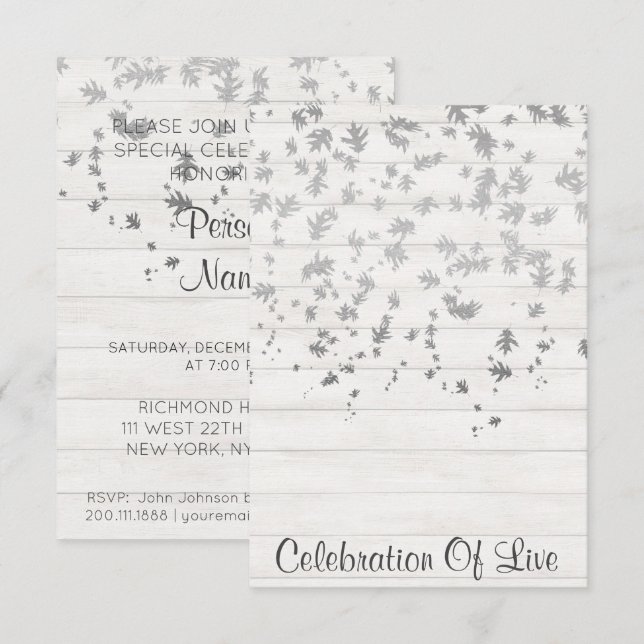 Celebration of Live Invitation Vip Silver (Front/Back)