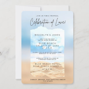 Celebration Of Love Beach Wedding Invitation