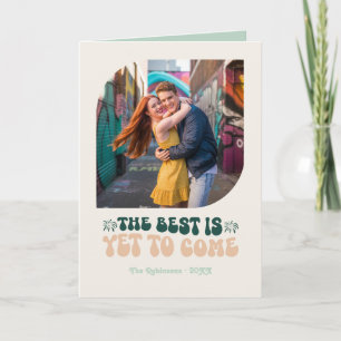 Celebration Pop Champagne Retro New Year Photo Holiday Card