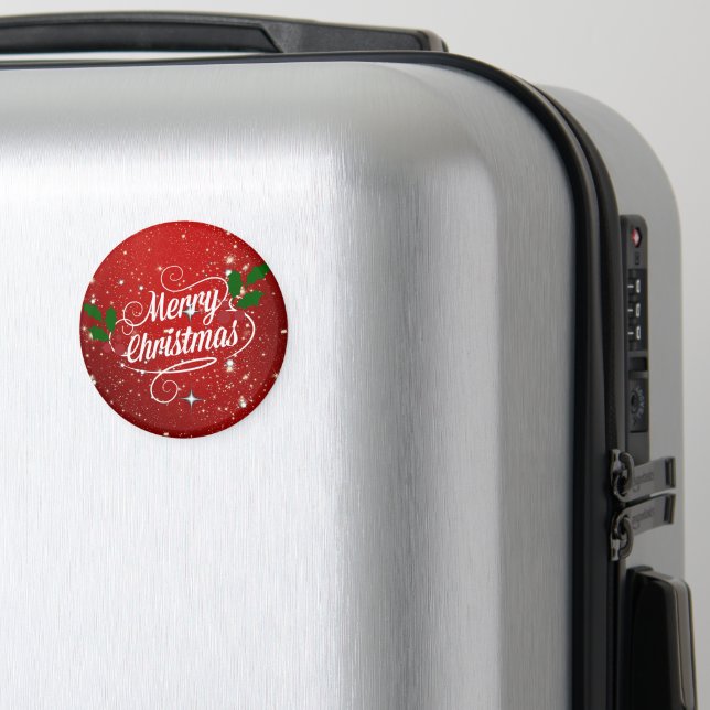 Celebration Red, Merry Christmas Magnet (In Situ (Luggage))