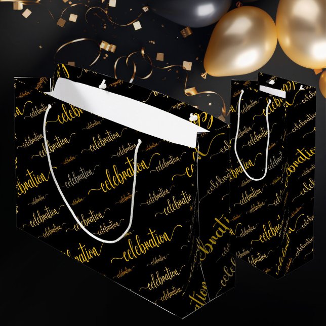 Celebration script pattern large gift bag (Creator Uploaded)