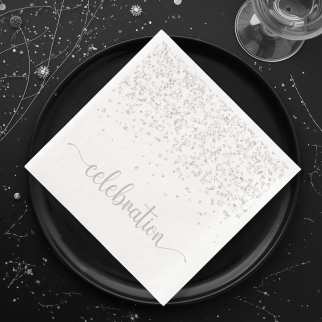 Celebration silver white Paper Dinner napkin (Celebration silver white Paper Dinner napkin)
