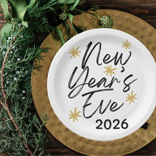 Celebration Stars New Year's Eve Party Paper Plate