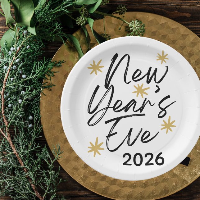 Celebration Stars New Year's Eve Party Paper Plate (Creator Uploaded)