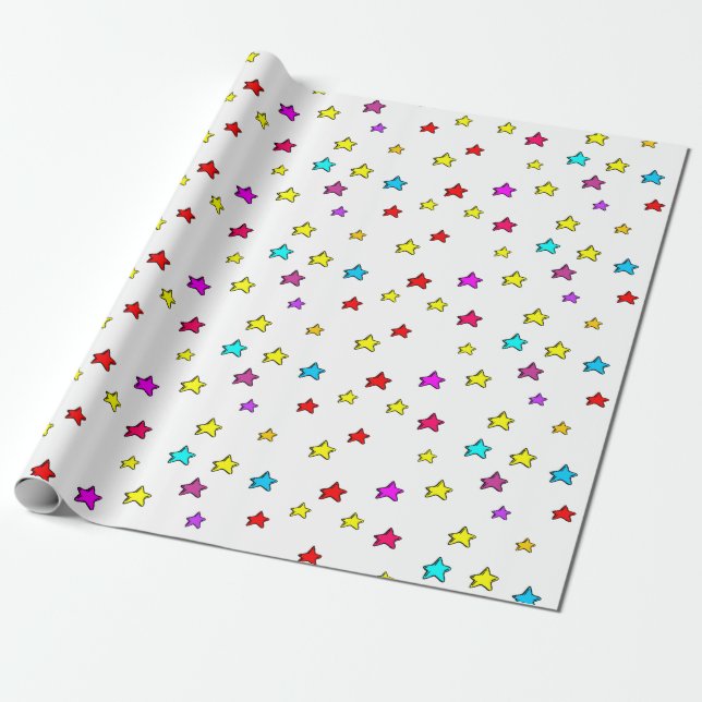 Celebration Stars Wrapping Paper (Unrolled)