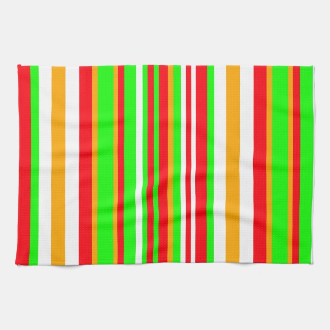 Celebration Stripe Pattern Festive Season Tea Towel (Horizontal)