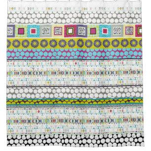 celebration stripe shower curtain