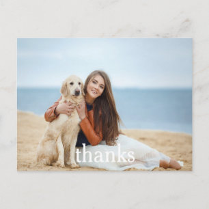 Celebration Thank You Photo Postcard   White Text