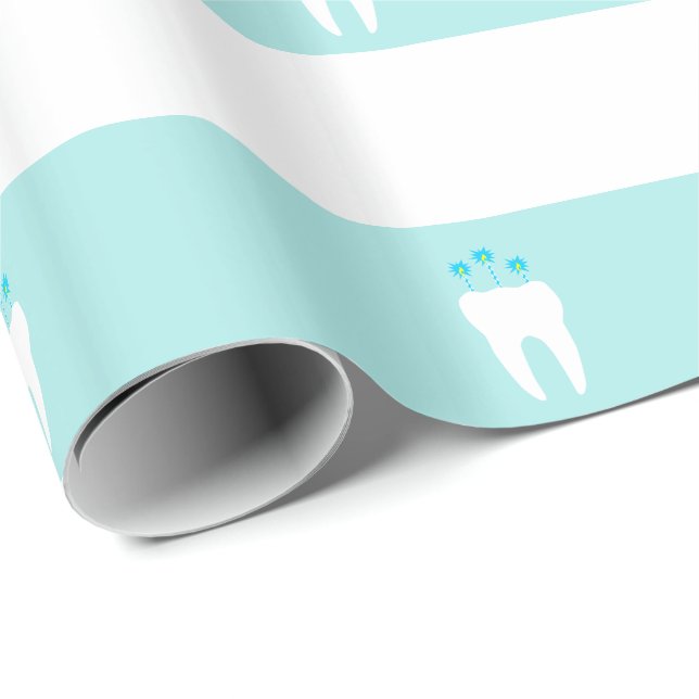Celebration Tooth with Candles Wrapping Paper (Roll Corner)