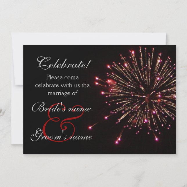 Celebration Wedding Red Invitation (Front)