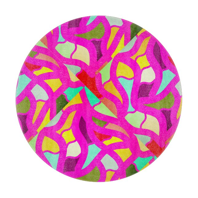 Celebration with a pink mosaic design cutting board (Front)