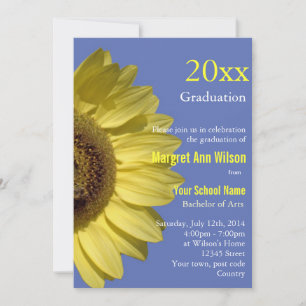 Celebration with sunflowers, graduation. invitation