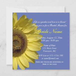Celebration with sunflowers. Summer bridal shower Invitation