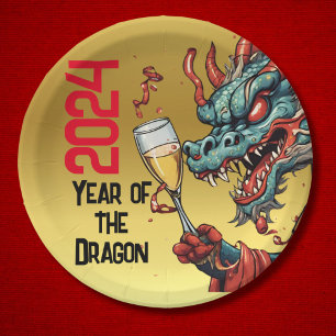 Celebration Year of the Dragon Chinese New Year Paper Plate