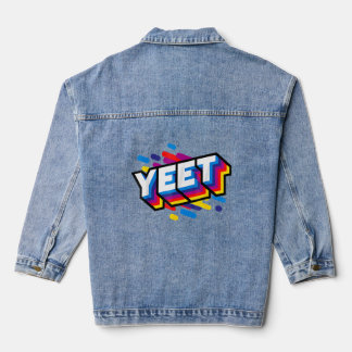 Celebration Yeet Kid's Trendy Meme Slogan Yeetin Denim Jacket