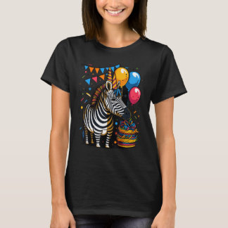 Celebration Zebra Event Birthday Party Zebra T-Shirt