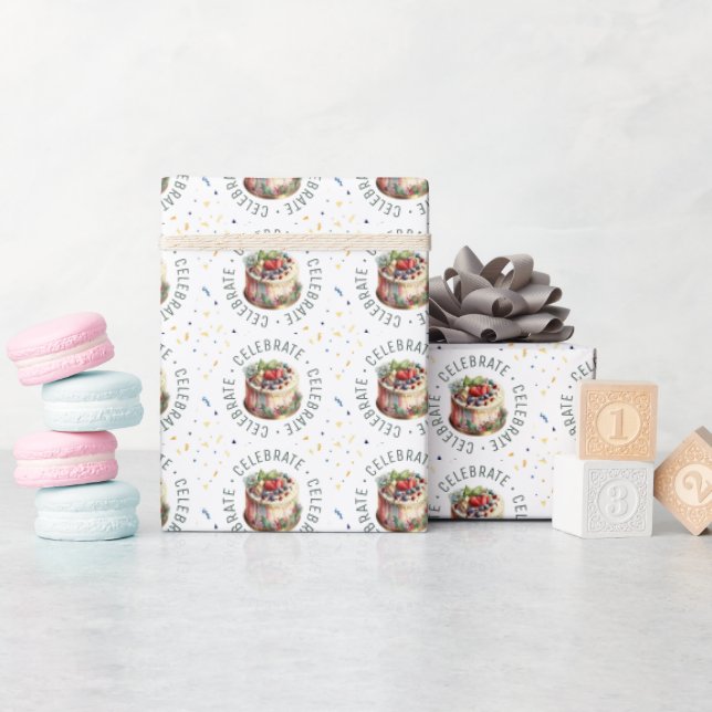 Celebrations, Cakes and Confetti  Wrapping Paper (Baby Shower)
