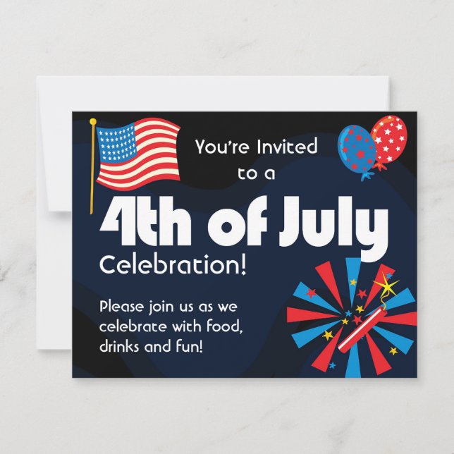 Celebratory 4th of July Invitation (Front)