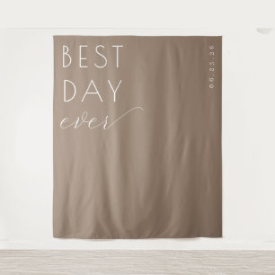 Celebratory Brown Calligraphy Tapestry