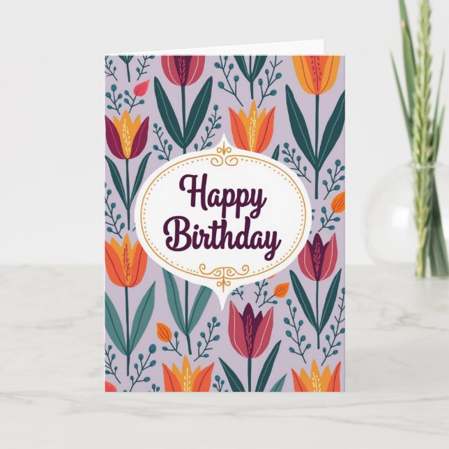 Celebratory Floral Framed Card (Front)