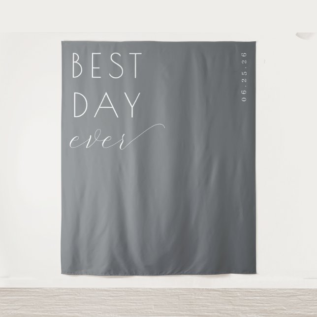 Celebratory Gray Typographic Tapestry (Front)