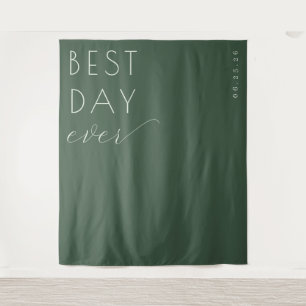 Celebratory Green Calligraphy Tapestry