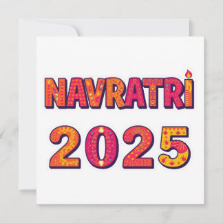Celebratory “NAVRATRI 2025” Colourful Typography Invitation