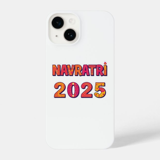 Celebratory “NAVRATRI 2025” Colourful Typography  iPhone Case (Back)