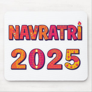 Celebratory “NAVRATRI 2025” Colourful Typography Mouse Pad