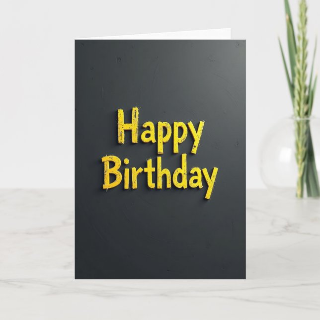 Celebratory Yellow Birthday Card (Front)