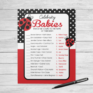 Celebrity Babies Ladybug Baby Shower Game Pack Notepad