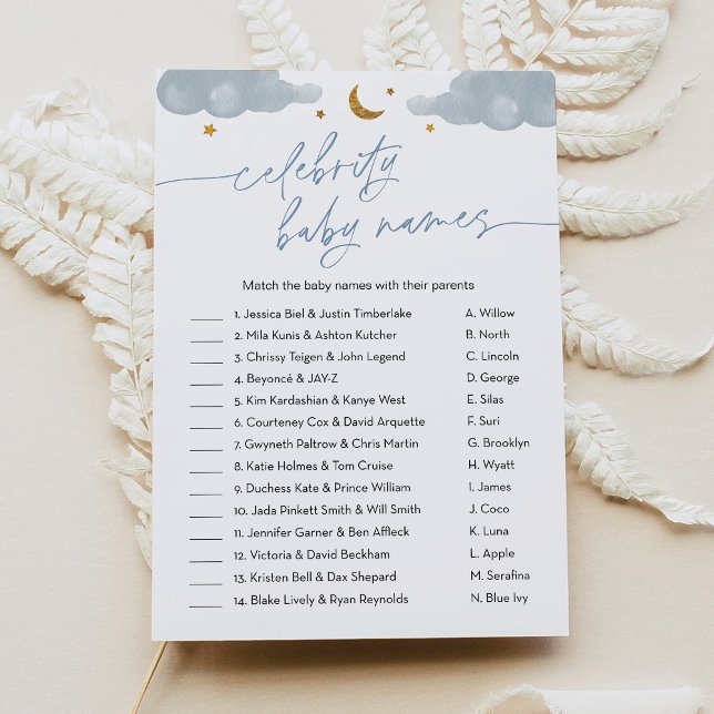 Celebrity Baby Name Twinkle Star Baby Shower Game Invitation (Creator Uploaded)