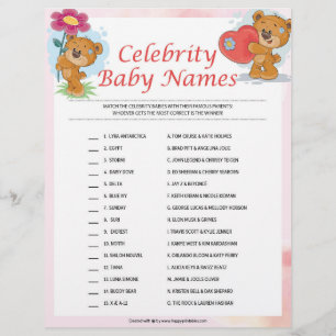 Celebrity Baby Names [Teddy Bears] Custom Letterhead