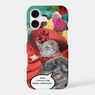 CELEBRITY CAT PRINCESS TATUS, RED HAT WITH PIGEON