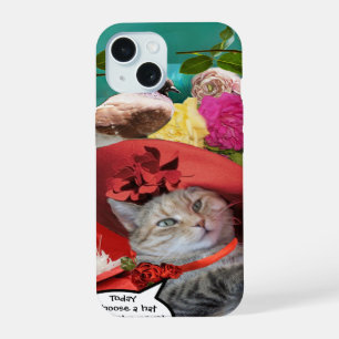 CELEBRITY CAT PRINCESS TATUS, RED HAT WITH PIGEON iPhone 15 CASE