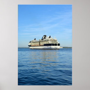 celebrity infinity cruise ship sailing out to sea poster