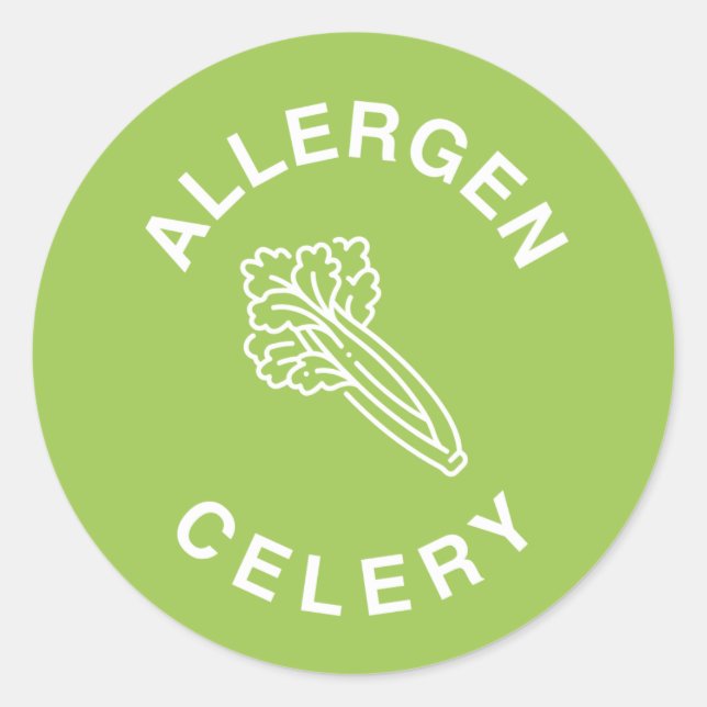 Celery Allergy - Food Allergy Warning Label (Front)