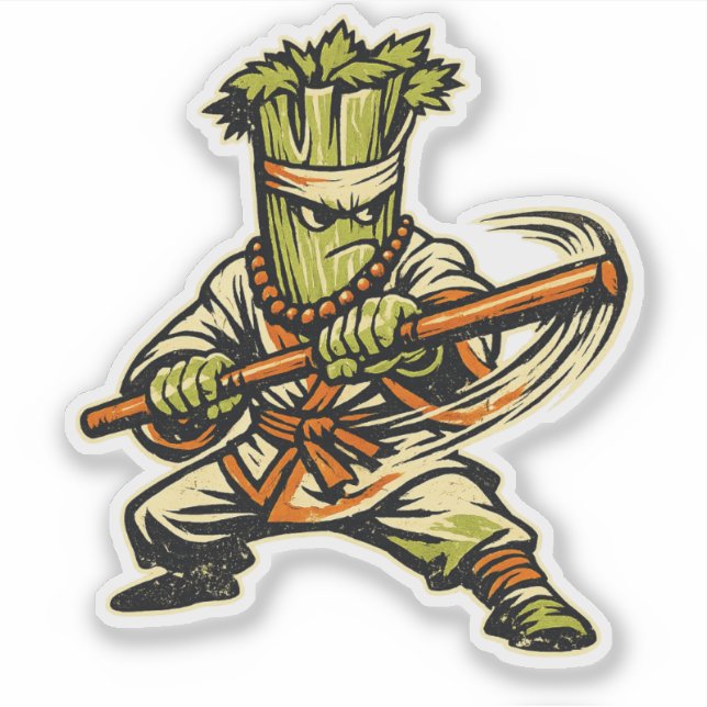 Celery Bo Staff Master — Vintage Retro Weapon Figh (Front)