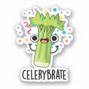 Celery-brate Funny Veggie Celery Pun 