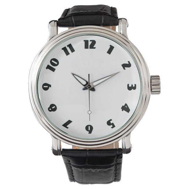 'Celery Charles'  Dark Aqua Watch Leather Strap (Front)