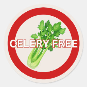 Celery Free Food Allergy Alert Classic Classic Round Sticker