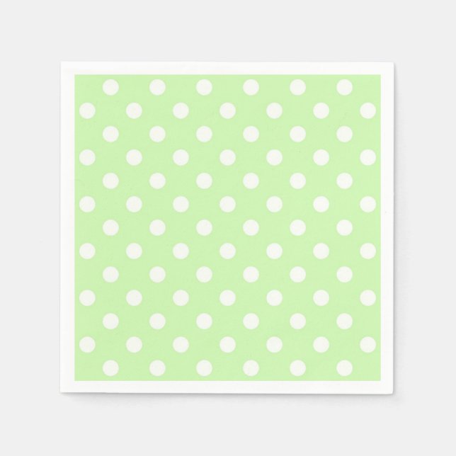 Celery Green and White Polka Dot Pattern Napkin (Front)