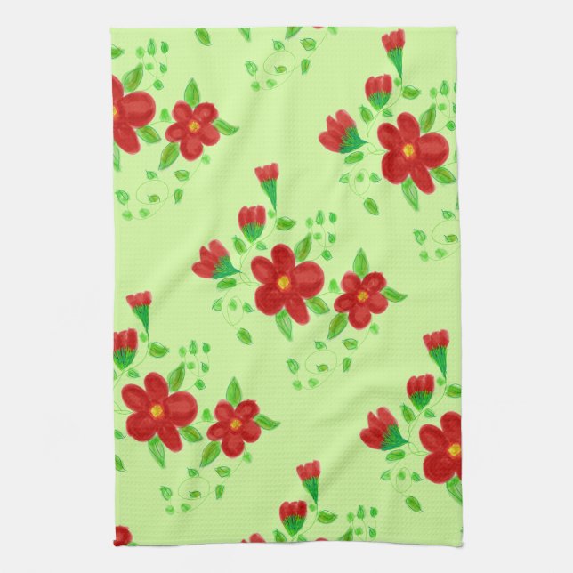 Celery Green Tea Towel (Vertical)