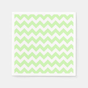 Celery Green, White Chevron ZigZag Pattern Napkin