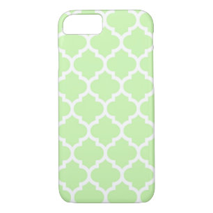Celery Green White Moroccan Quatrefoil Pattern #5 Case-Mate iPhone Case