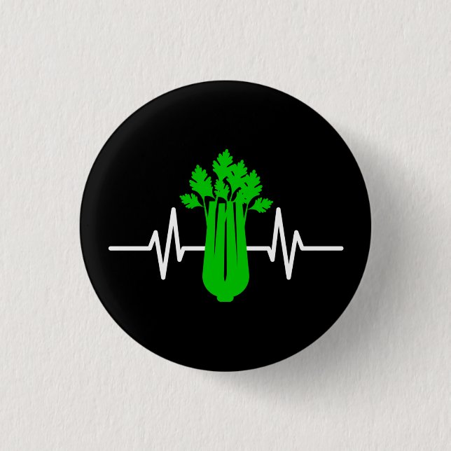 Celery Heartbeat   3 Cm Round Badge (Front)