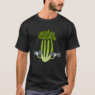 Celery Lifting Weights Bodybuilding Leek T-Shirt